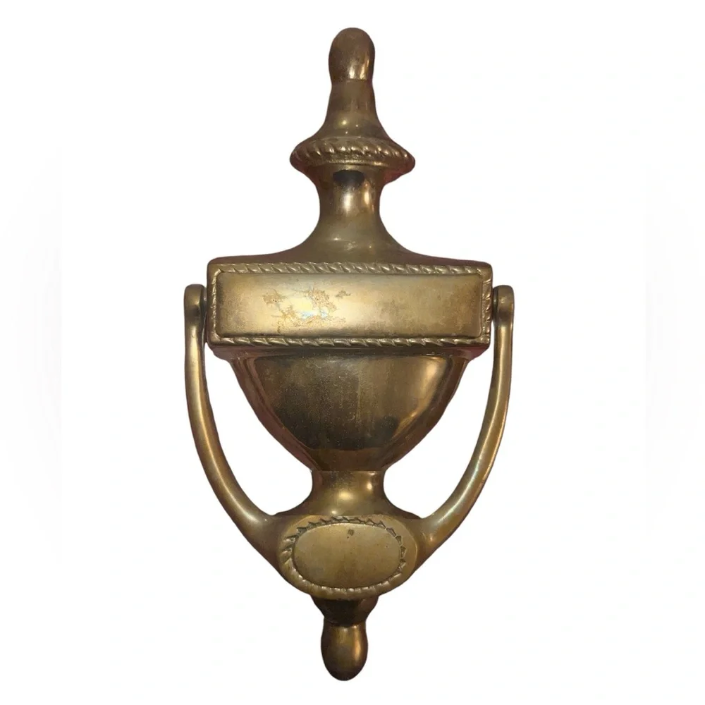 QCAA | VINTAGE SOLID BRASS DOOR KNOCKER VICTORIA ROPE TYPE POLISHED BRASS 613